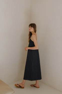 Linen Pinstripe Dress