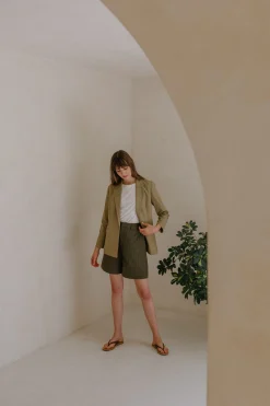 Linen Pinstripe Shorts