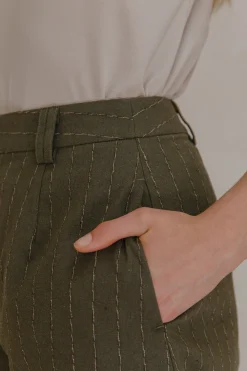 Linen Pinstripe Shorts