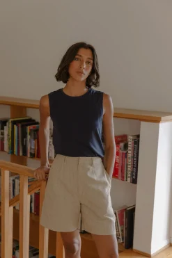 Linen Pinstripe Shorts