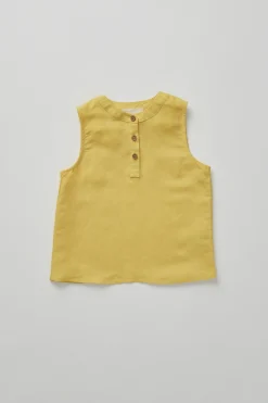 Linen Round-Neck Top
