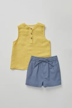 Linen Round-Neck Top