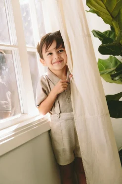Linen Suspender Shorts