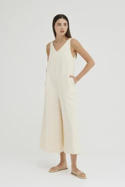 Linen V-Neck Jumpsuit