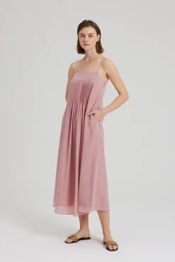 Lyocell Pintuck Tent Dress