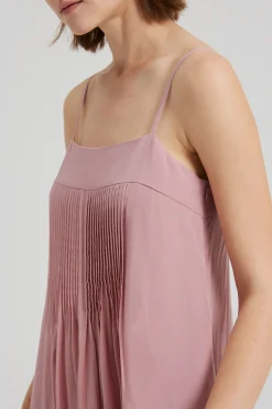 Lyocell Pintuck Tent Dress
