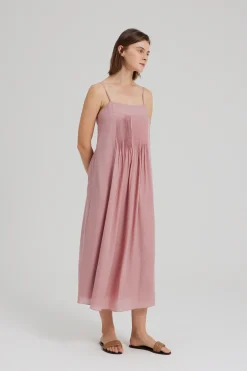 Lyocell Pintuck Tent Dress