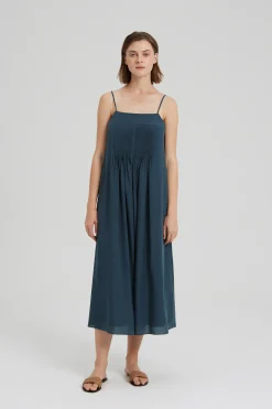 Lyocell Pintuck Tent Dress