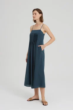 Lyocell Pintuck Tent Dress