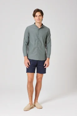 Lyocell-Cotton Long Sleeve Shirt