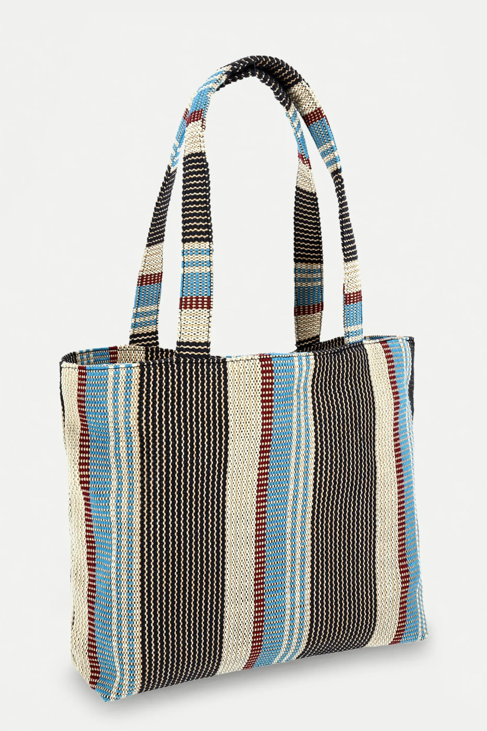 Medium Striped Woven Beach Bag
