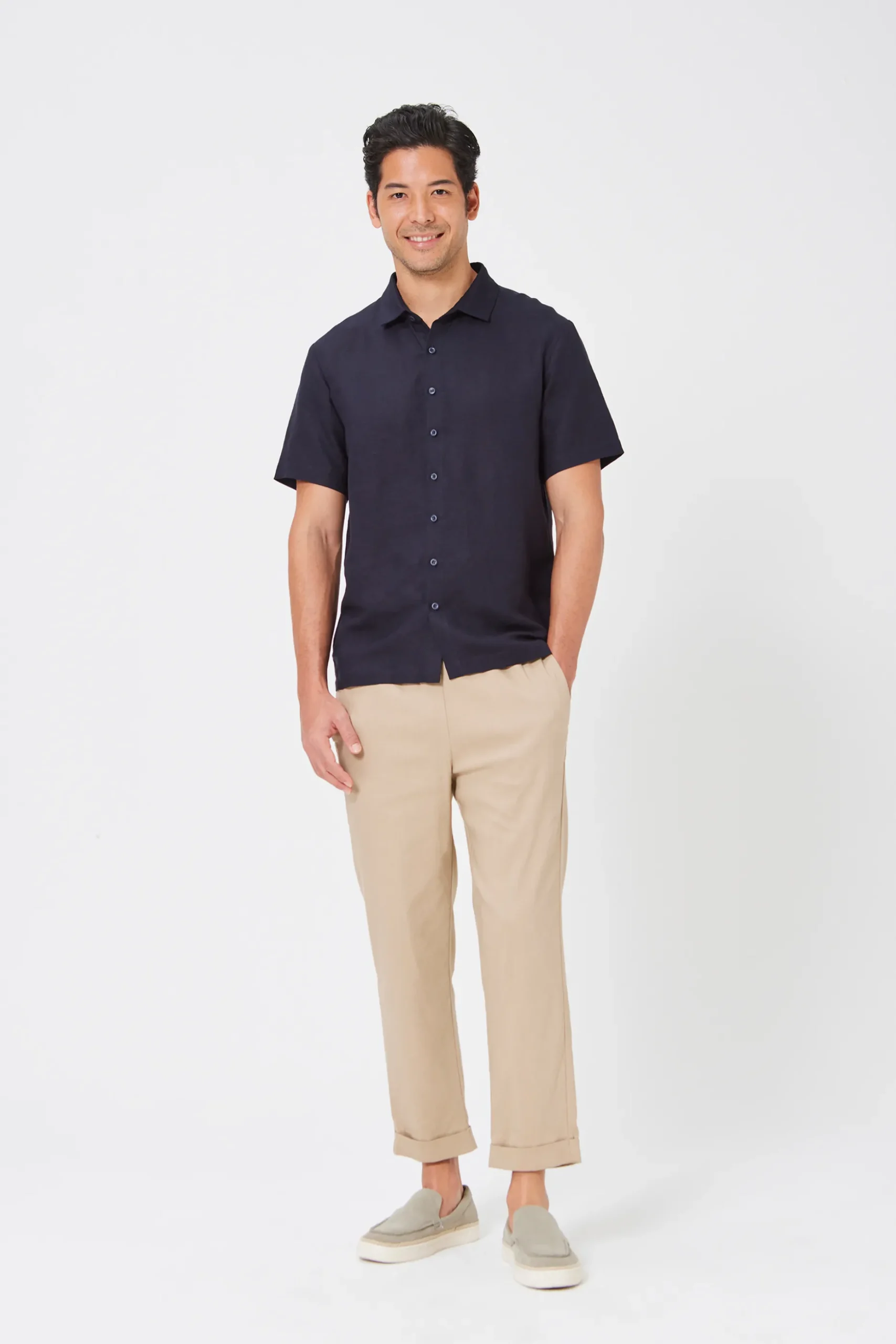 Men’s Linen Collared Shirt