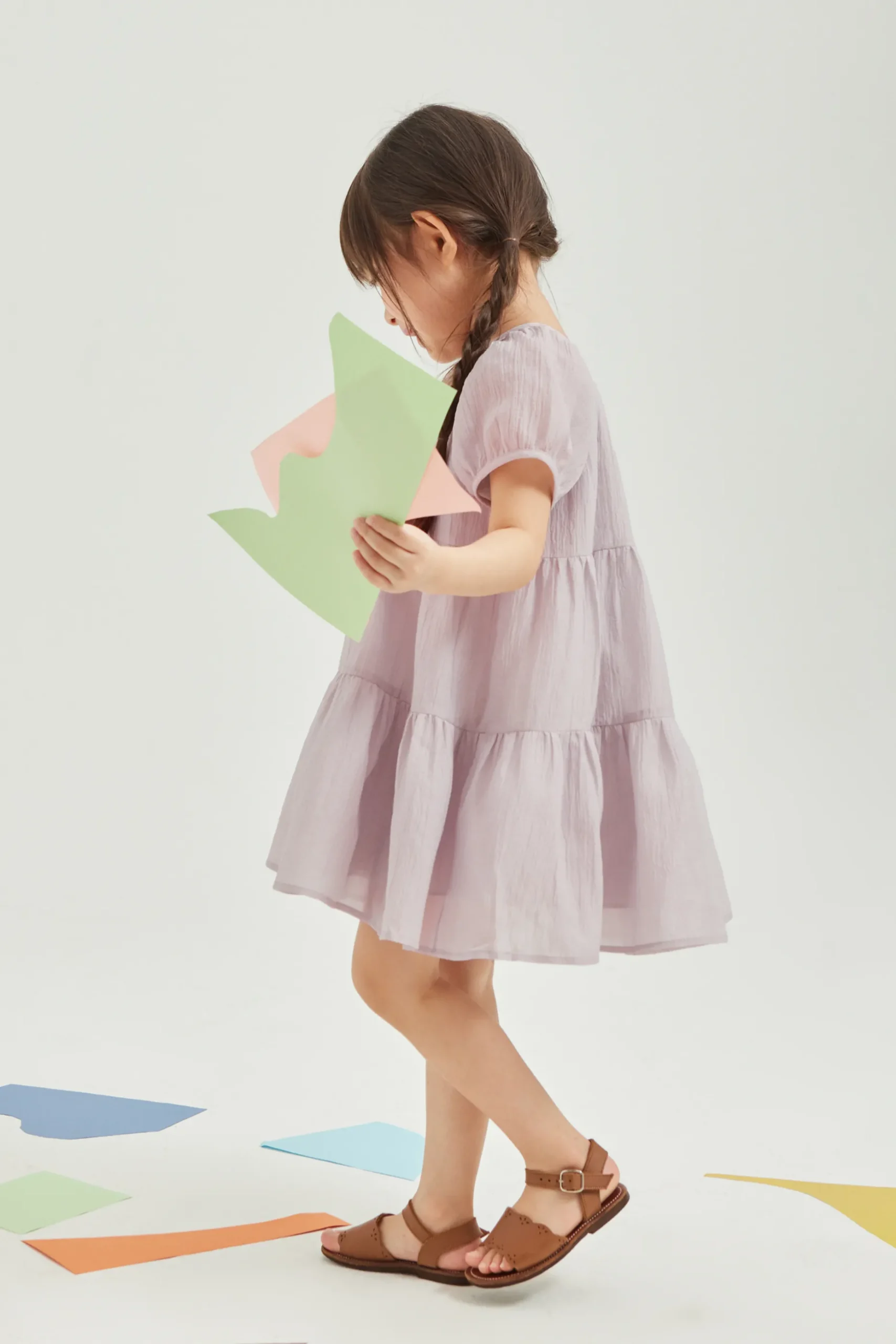 Mini Textured Tiered Rayon Dress