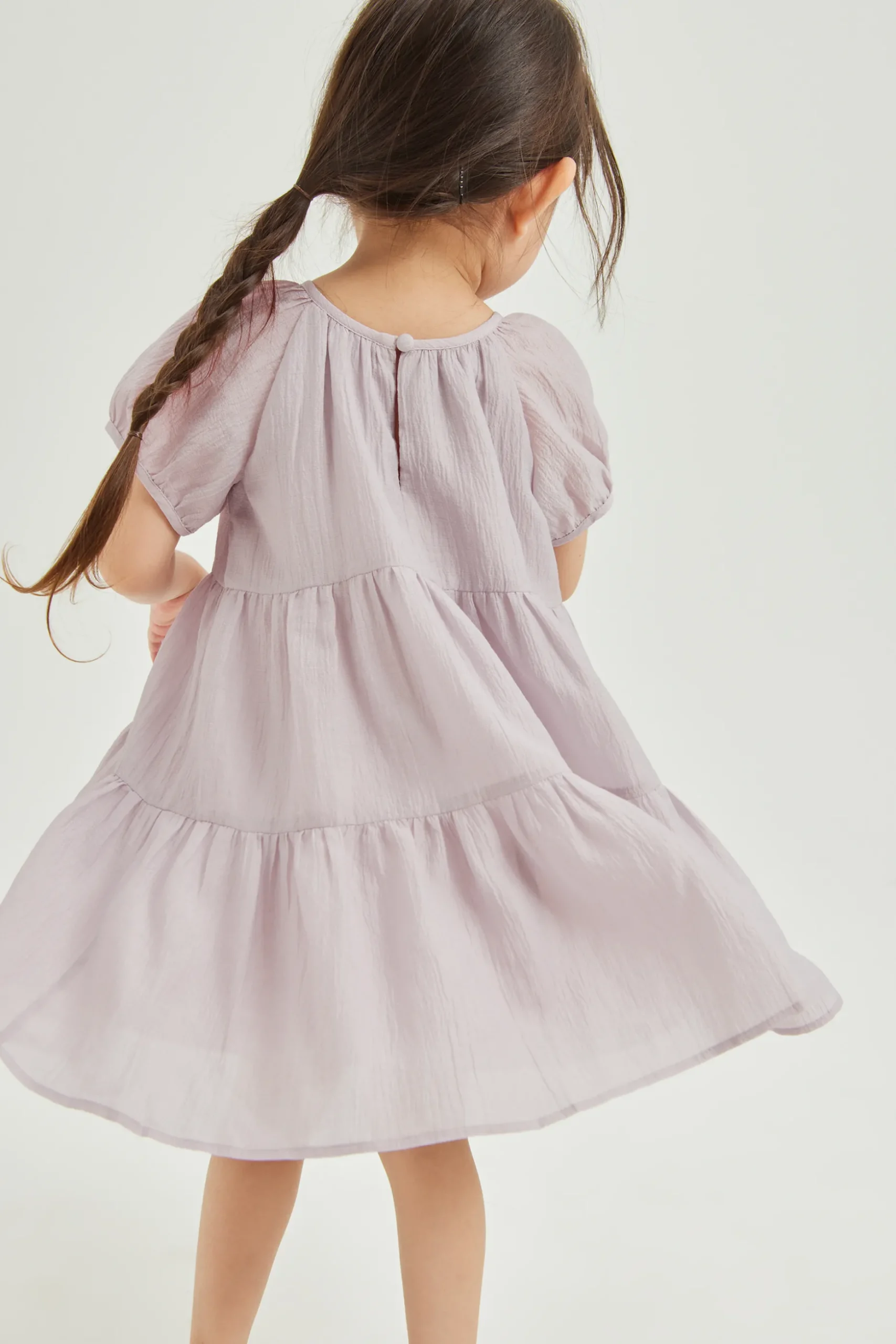 Mini Textured Tiered Rayon Dress