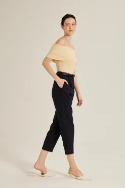 Off-Shoulder Bouclé Knit Top