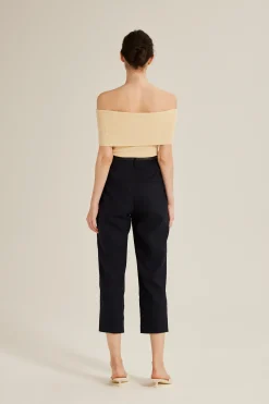Off-Shoulder Bouclé Knit Top