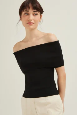 Off-Shoulder Knit Top