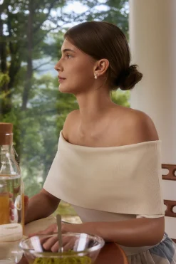 Off-Shoulder Knit Top