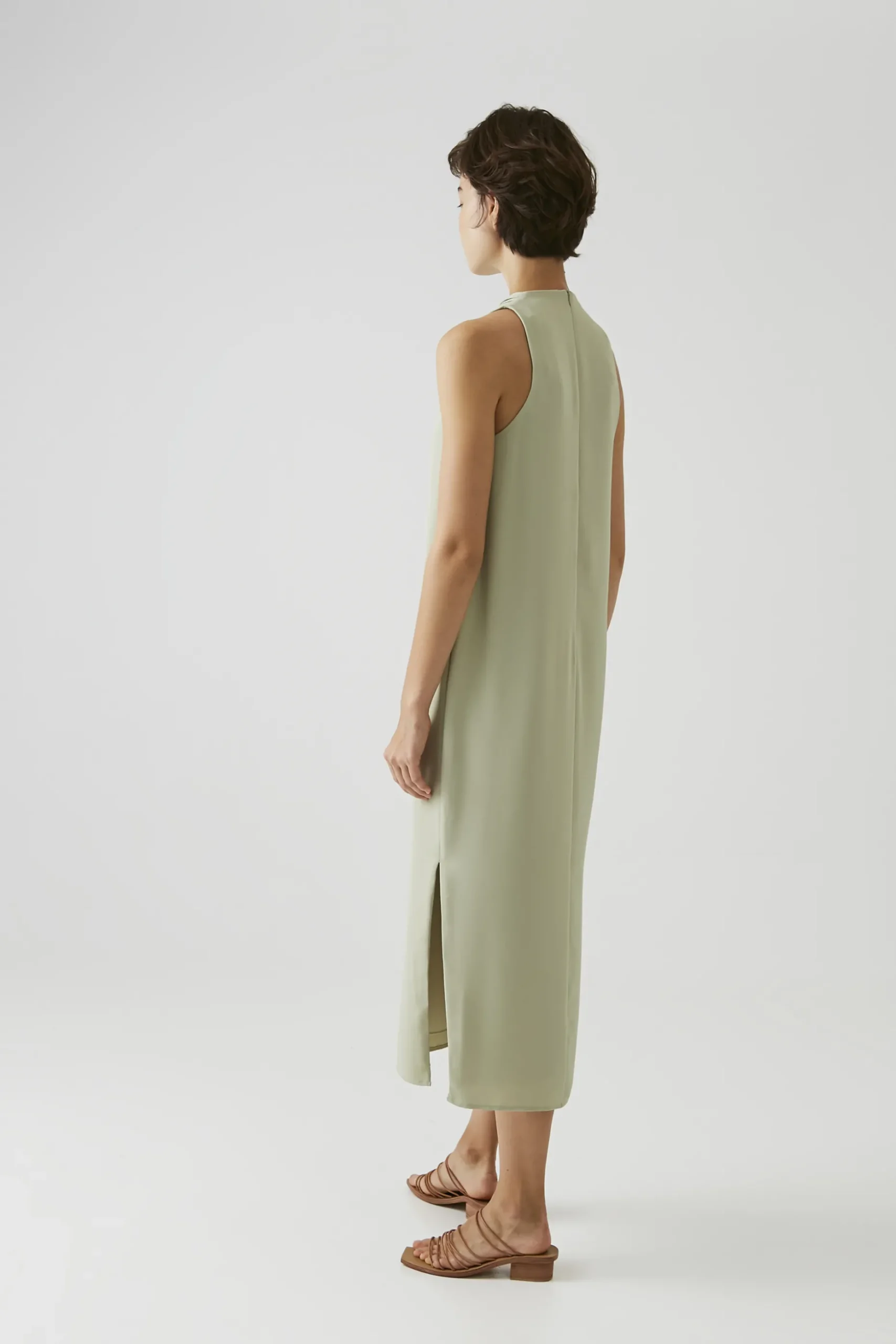 One-Shoulder Pleat Maxi Dress