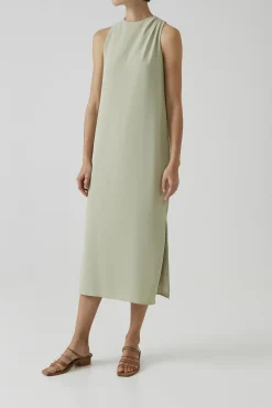 One-Shoulder Pleat Maxi Dress