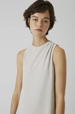 One-Shoulder Pleat Maxi Dress