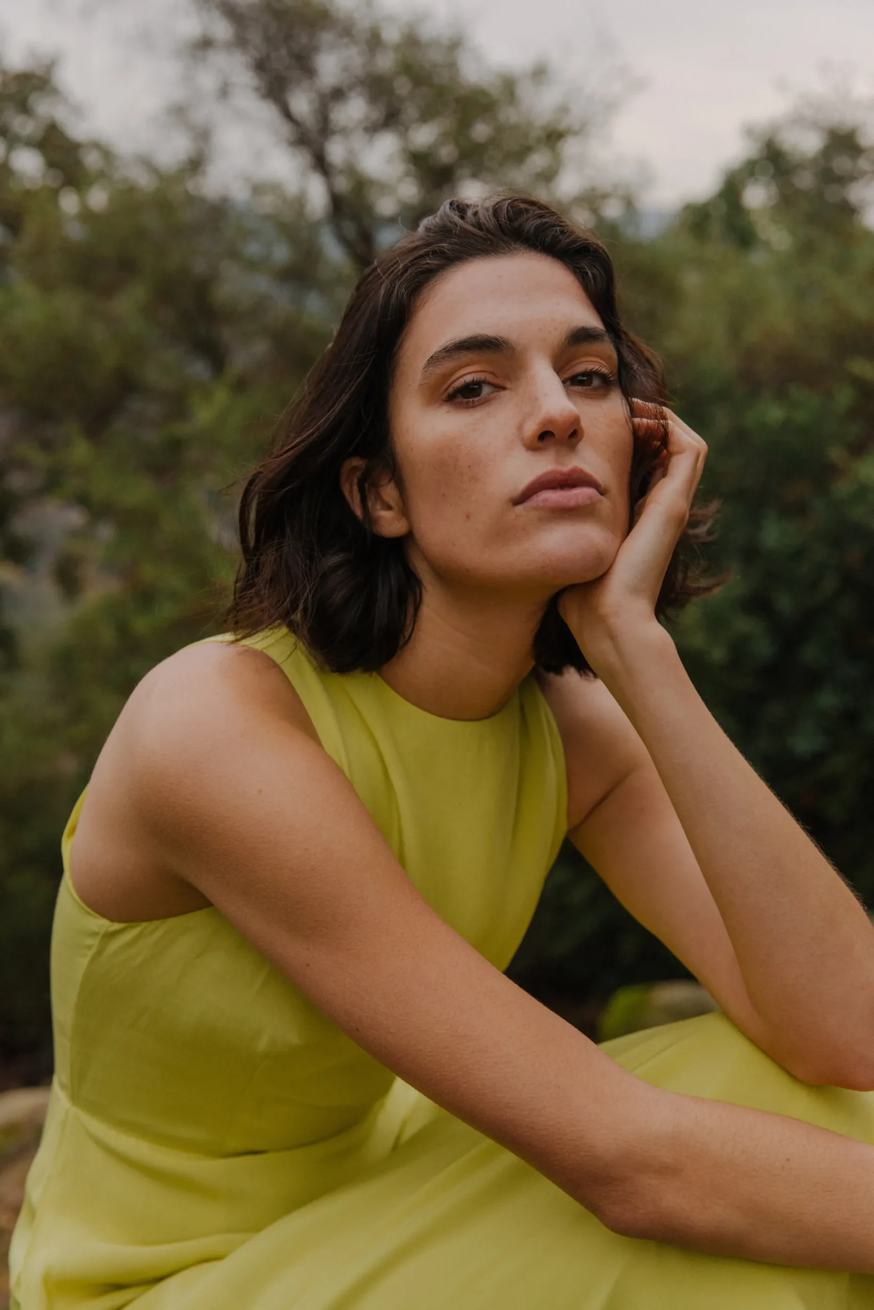 One-Shoulder Pleat Midi Dress