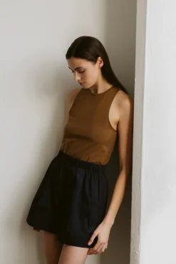 Organic Cotton Boxy Pleat Shorts
