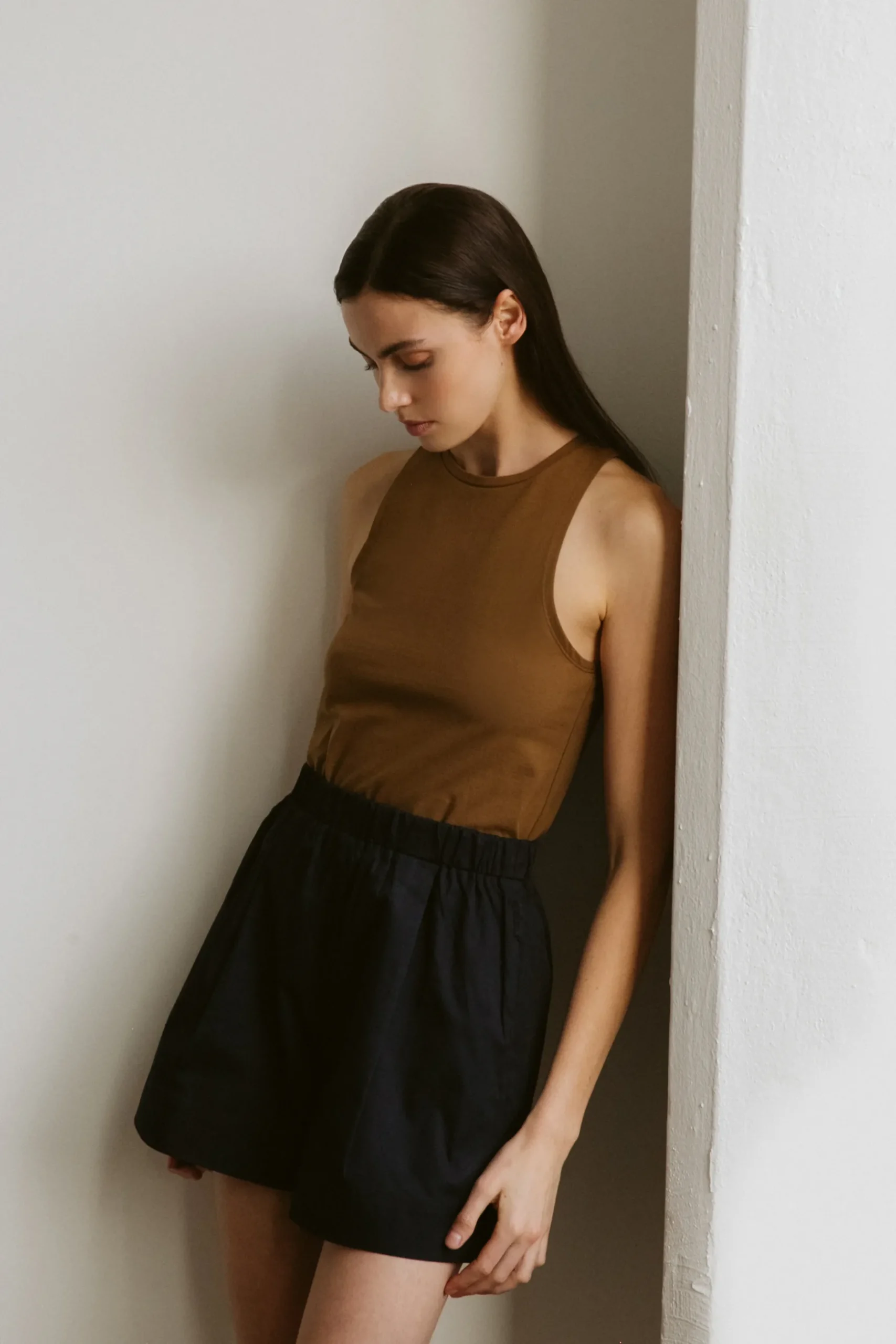 Organic Cotton Boxy Pleat Shorts