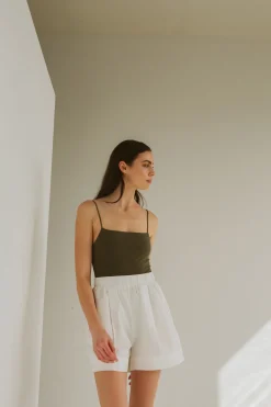 Organic Cotton Boxy Pleat Shorts