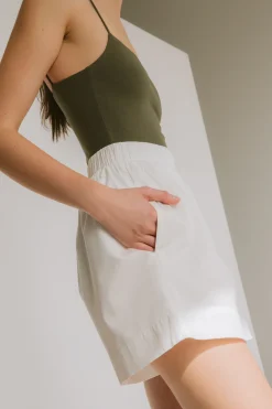 Organic Cotton Boxy Pleat Shorts