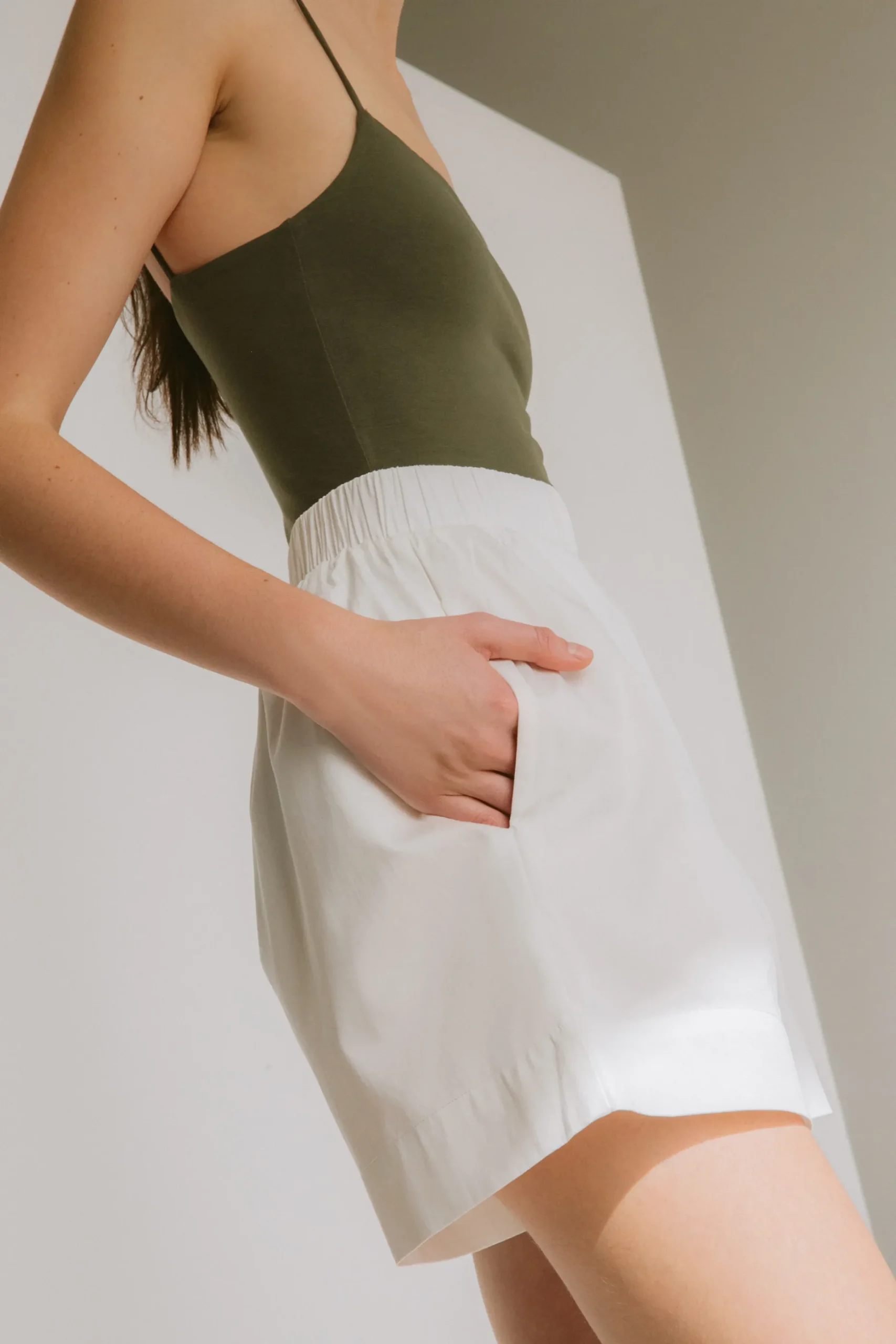 Organic Cotton Boxy Pleat Shorts