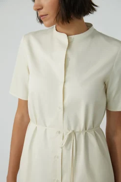 Organic Cotton Mandarin Collar Shirt Dress