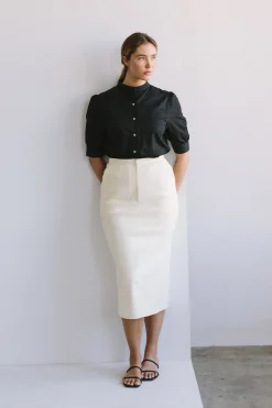 Organic Cotton Mandarin Collar Shirt