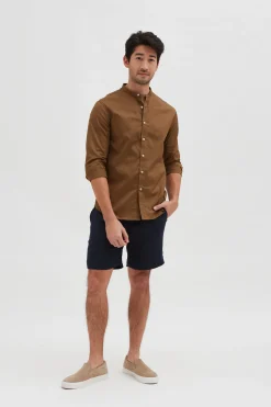 Organic Cotton Mandarin Collar Shirt