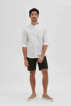 Organic Cotton Mandarin Collar Shirt