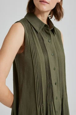 Pintuck Shirt Dress