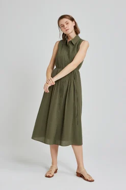 Pintuck Shirt Dress