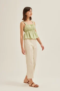 Pintuck Straight-Leg Pants
