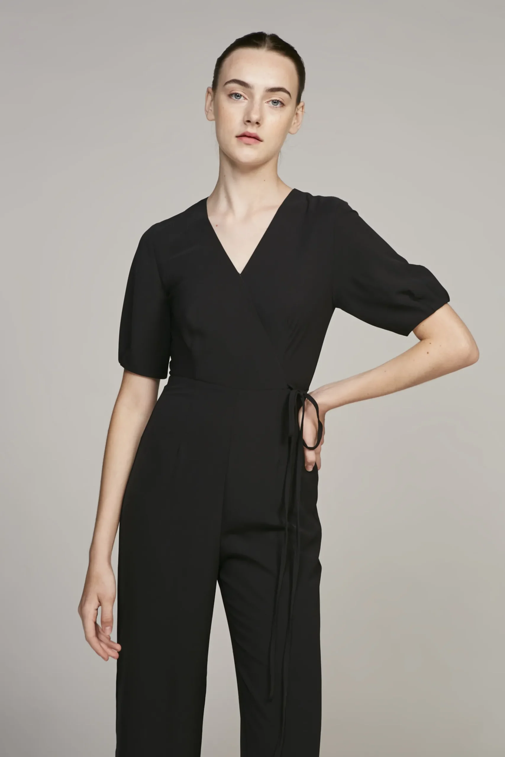 Pleat Sleeve Jumpsuit