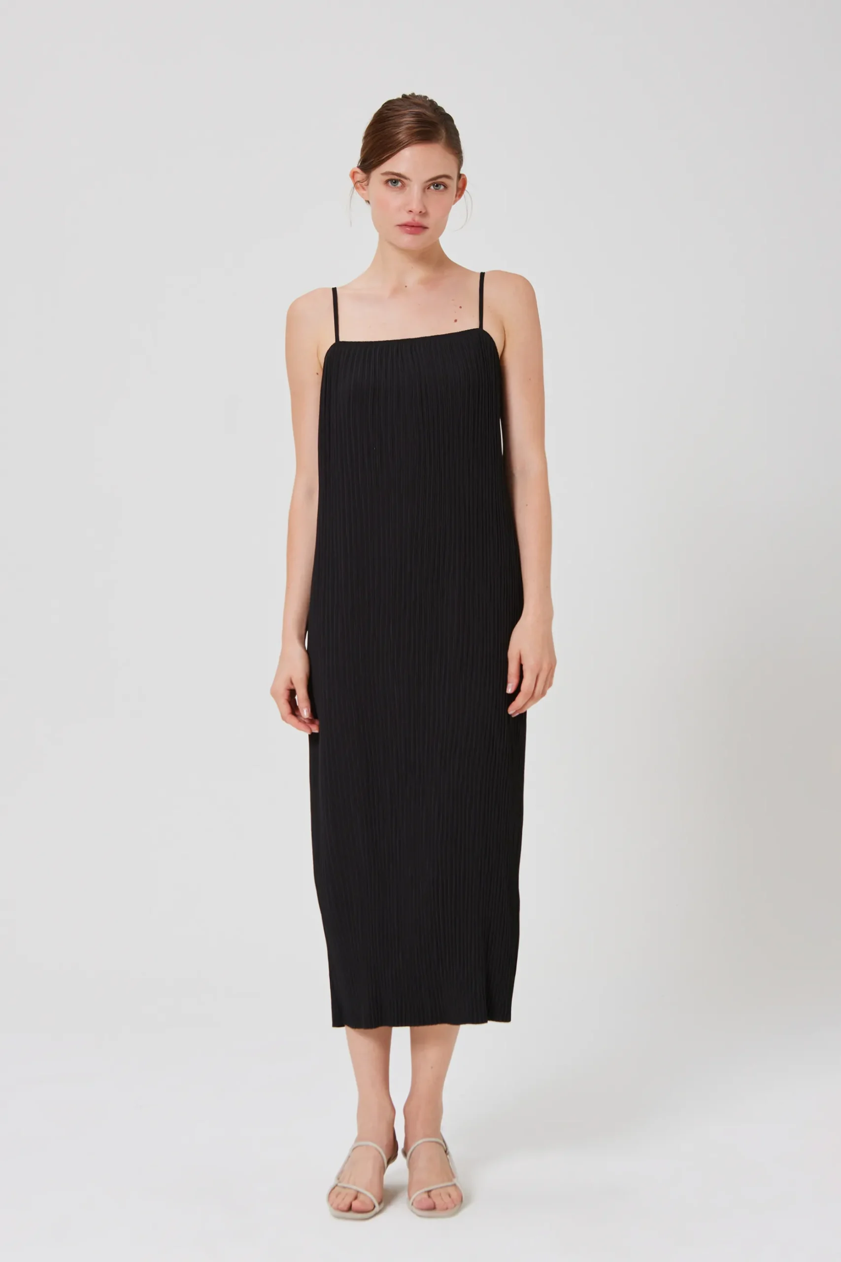 Pleated Column Dress