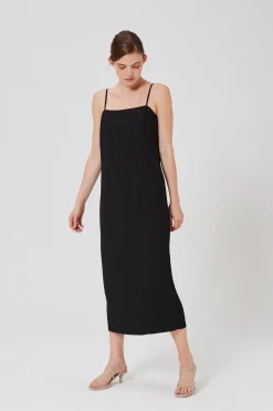 Pleated Column Dress