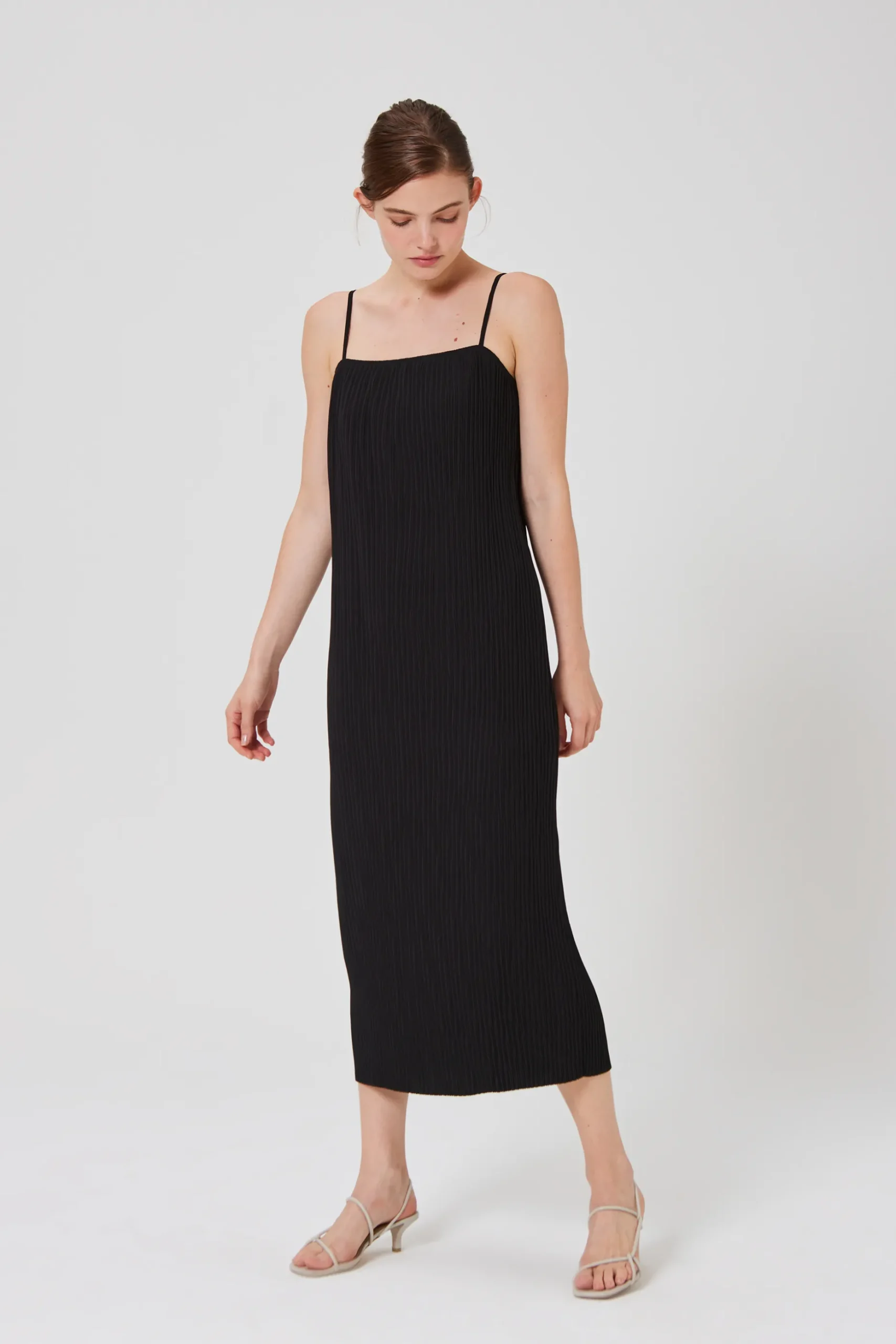 Pleated Column Dress
