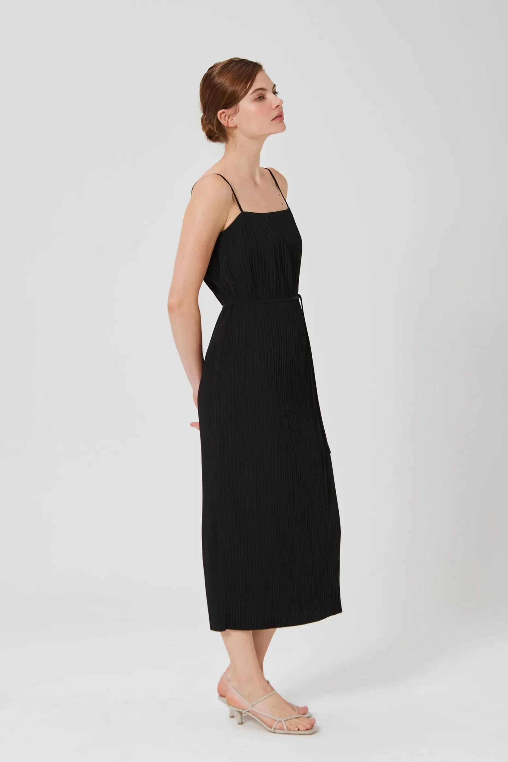 Pleated Column Dress