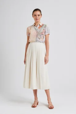 Pleated Midi Skirt