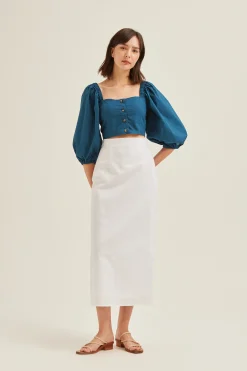 Puff-Sleeve Crop Top