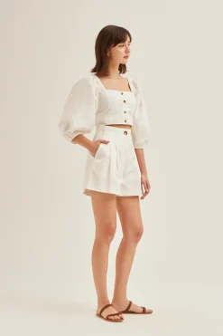 Puff-Sleeve Crop Top