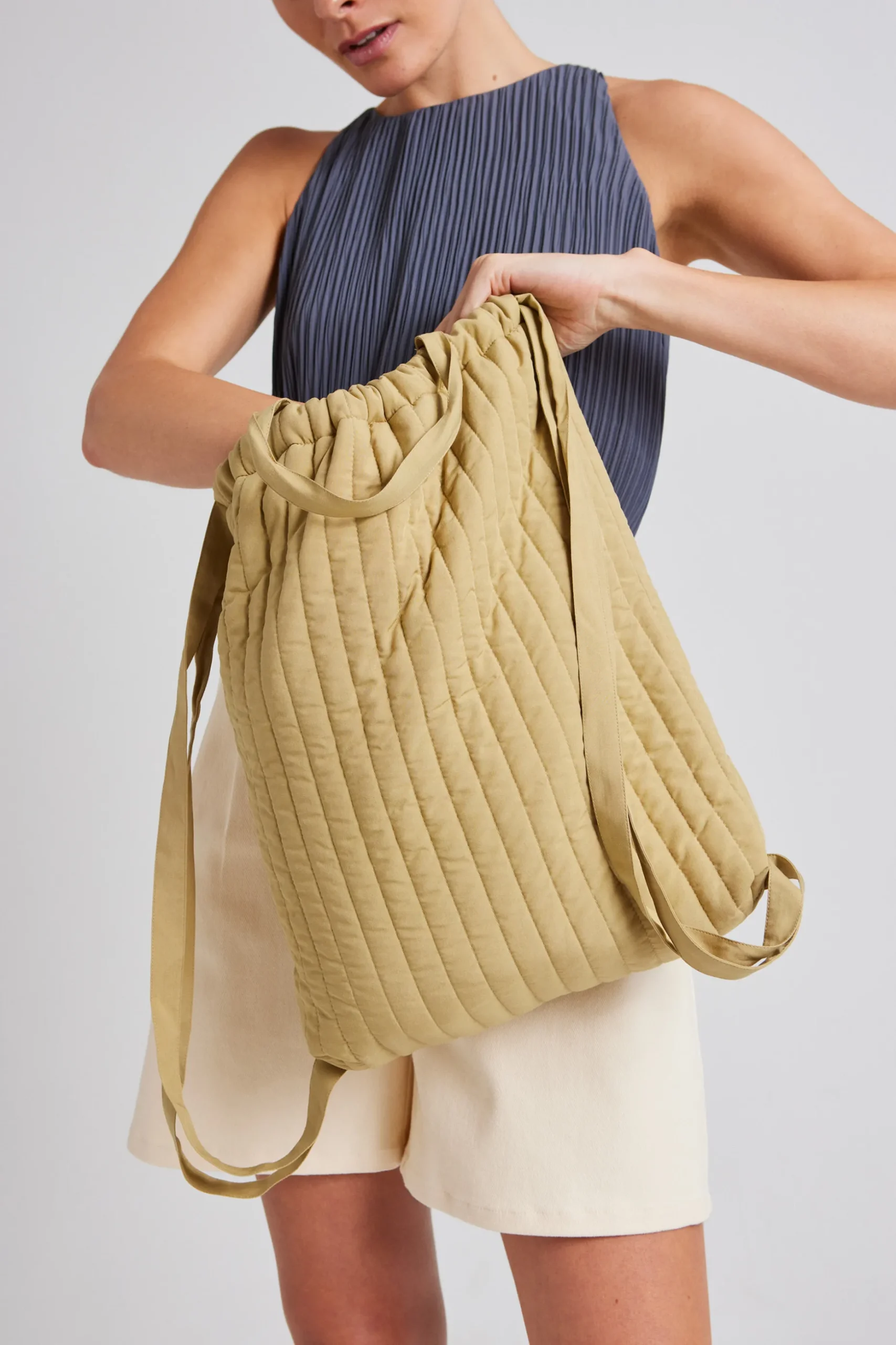 Quilted Drawstring Bag