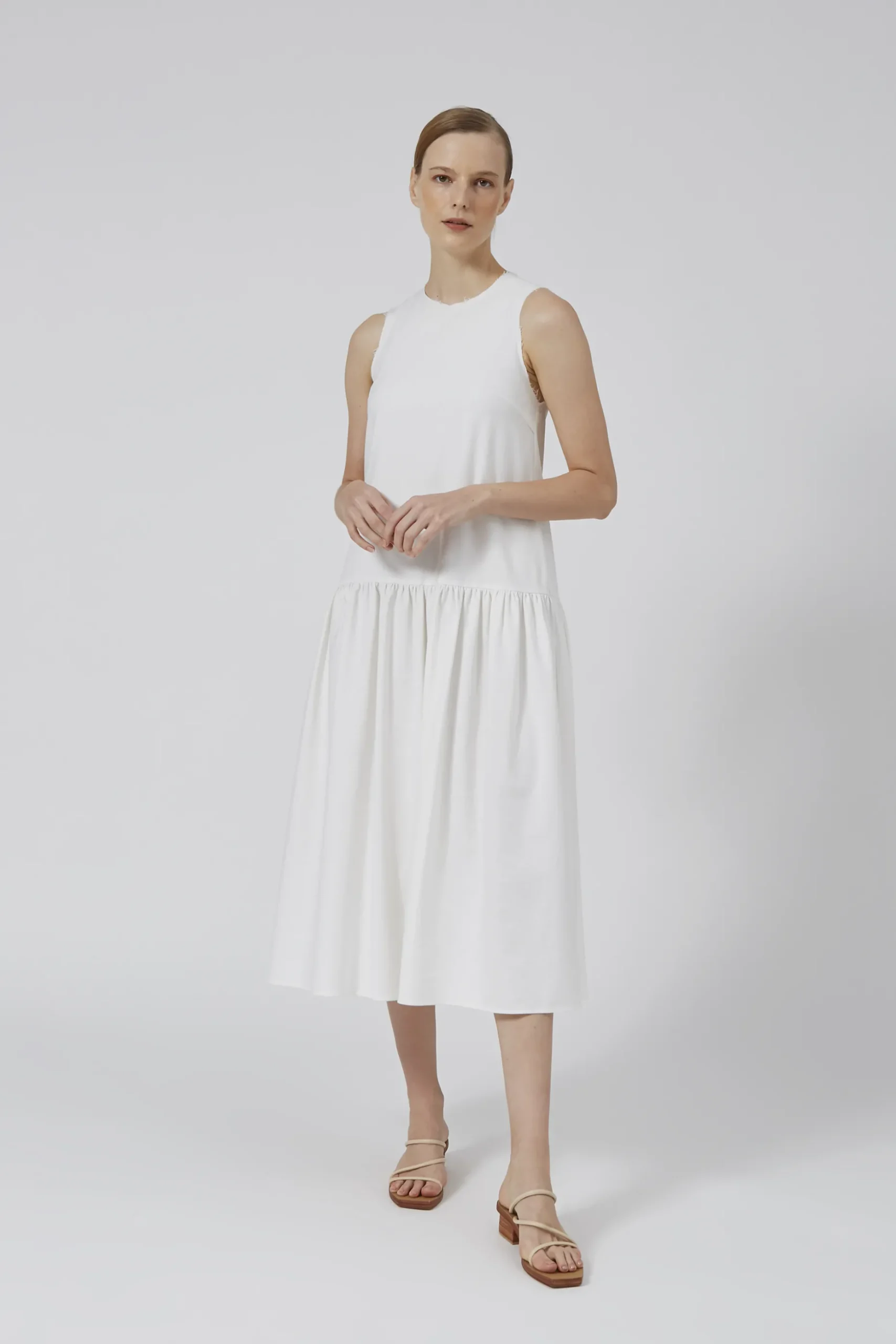Raw Hem Drop Waist Dress
