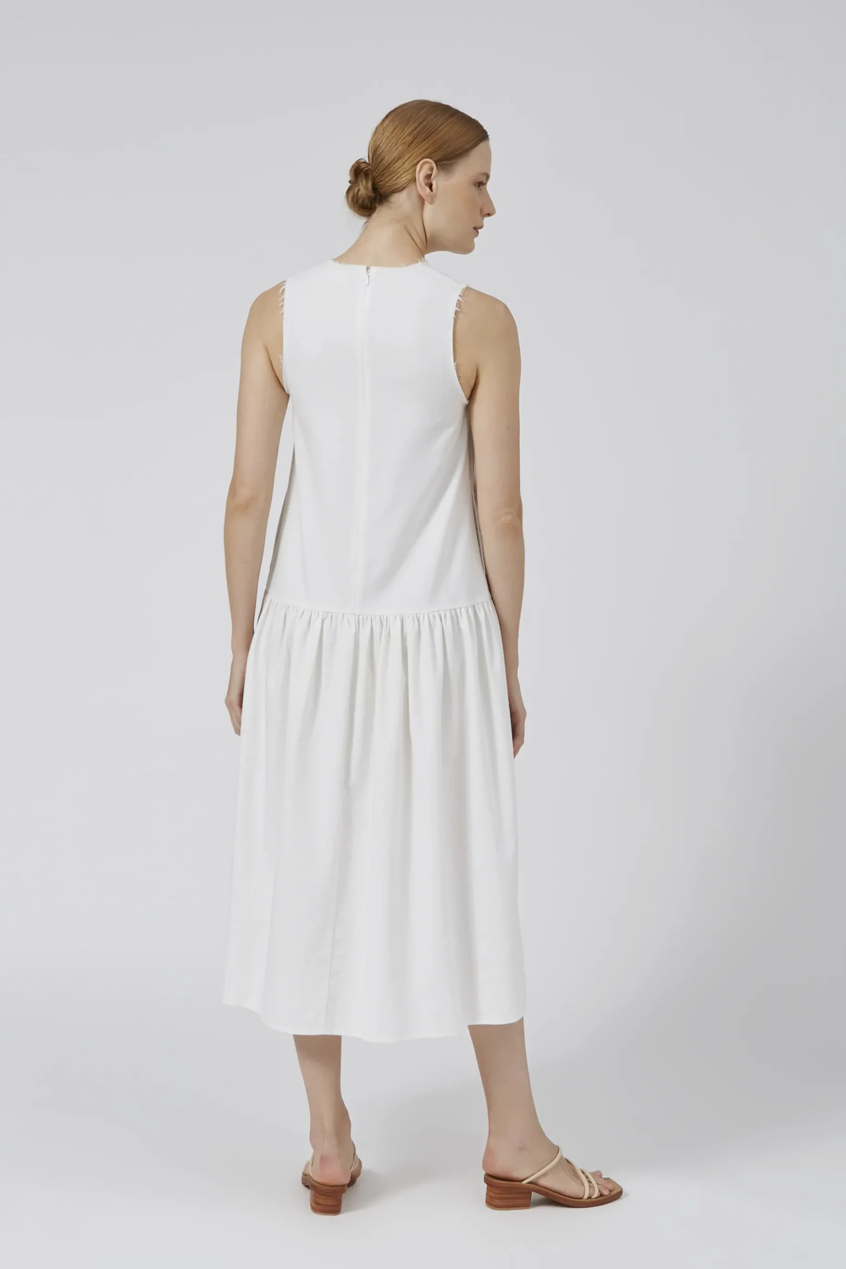 Raw Hem Drop Waist Dress