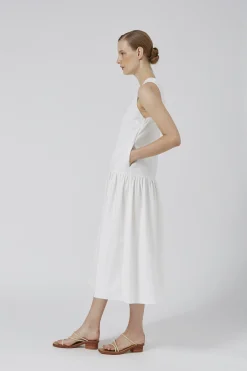 Raw Hem Drop Waist Dress